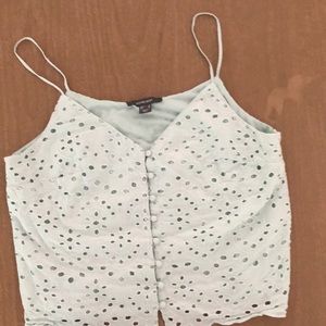 Primark light green eyelet top.